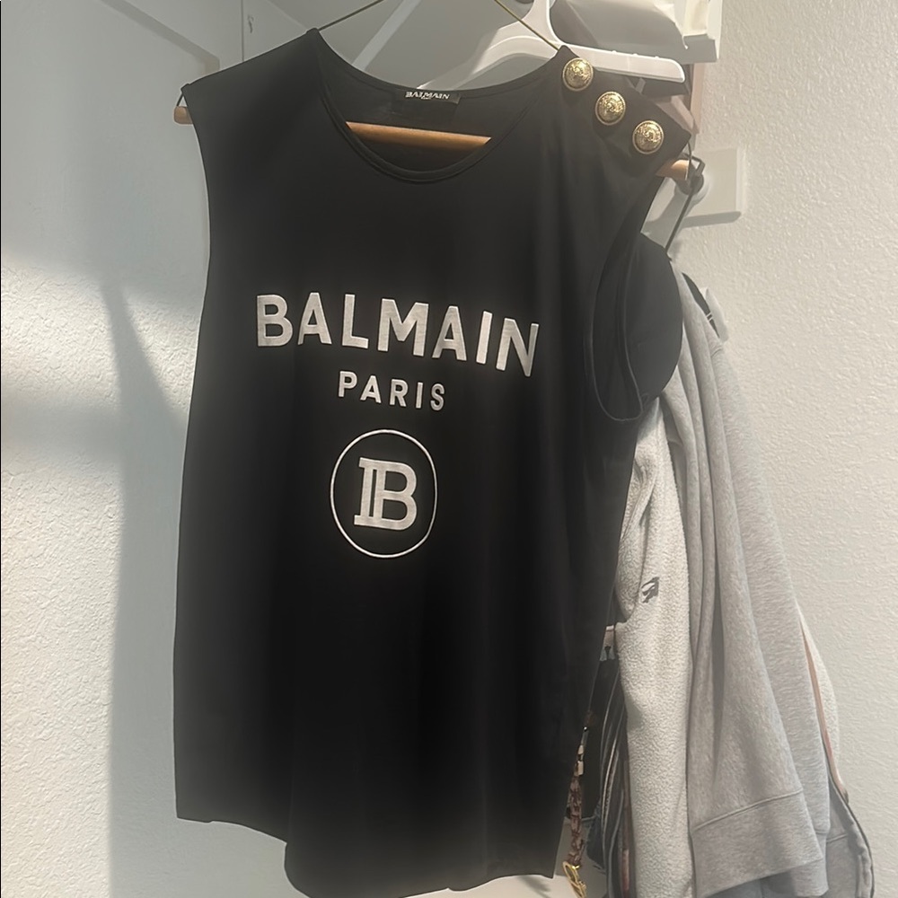 Balmain Black Boxy Muscle Tee